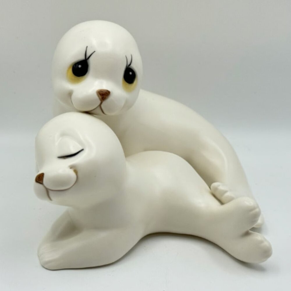 Vintage Ceramic Seal Figurines